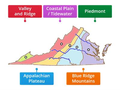 Regions of Virginia map