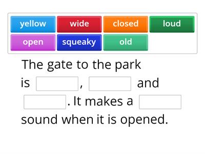 Adjectives to Describe a park