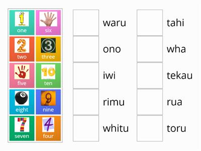 Counting to ten in Maori - Matching activity