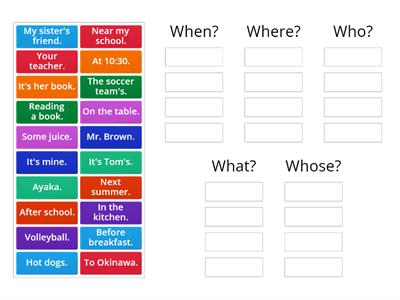 EIKEN 5Q Question Words 