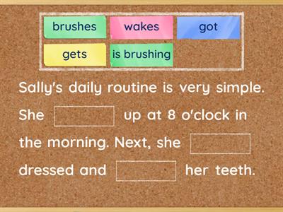 Sally's Daily Routine - Present Simple Writing Topic