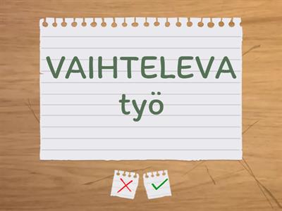 työelämä sanastoa