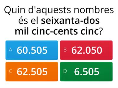 Numeració fins el milió