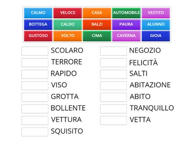 Collega i SINONIMI