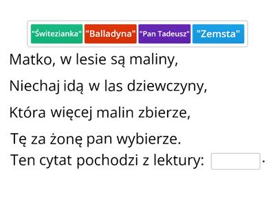 Język polski: Cytaty z lektur obowiązkowych – kl. 8