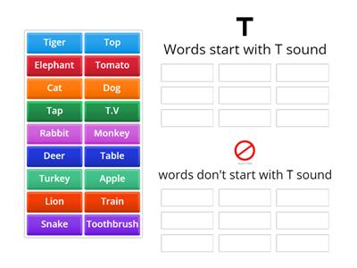 Words start with T sound and words don't start with T sound