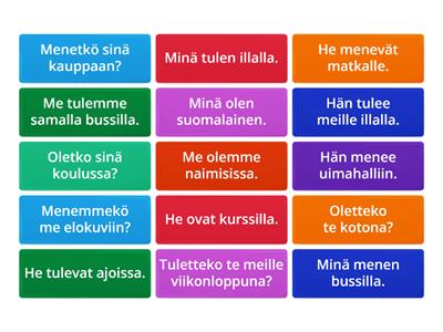 Puhekieli: olla, mennä, tulla