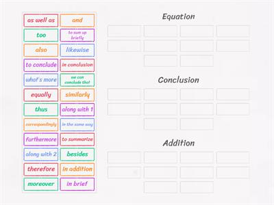 Addition, equation and conclusion TOEFL