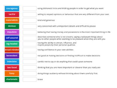 Personality adjectives IELTS