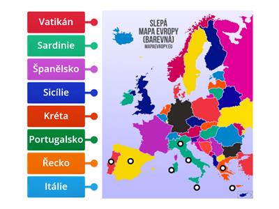  Jižní Evropa státy a území level 1