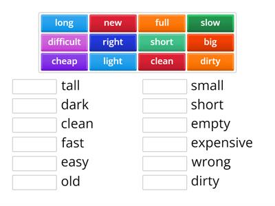  Adjectives and their  opposites