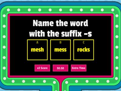 Suffix -s Game Show