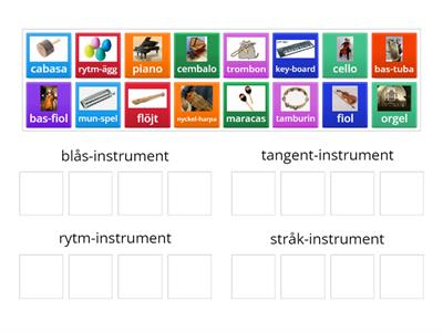 instrument kategorier hög