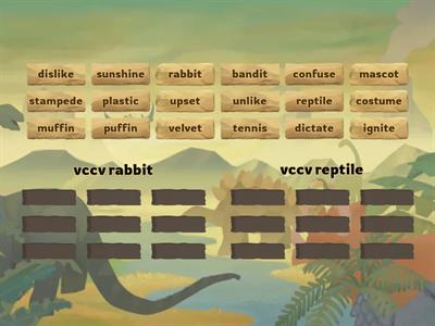 Basic VCCV rabbit vs reptile words