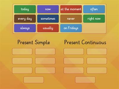 Present Simple & Present Continuous time expressions