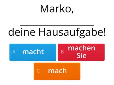 Grammatik : Imperativ Quiz 2