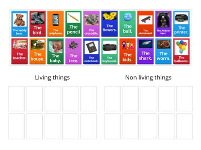 WEEK 1-- 1st grade- Living things & Non living things