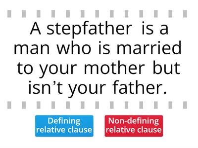 Defining/non defining relative clauses
