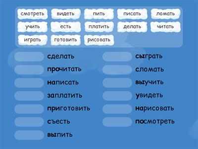 Популярные пары НСВ и СВ (приставки)