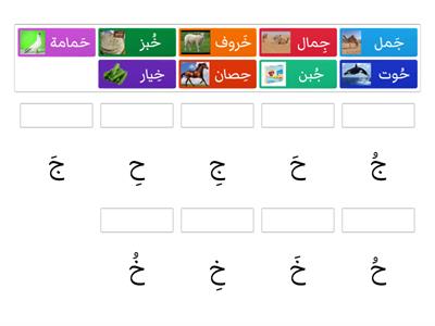  الحروف(الصوت القصير)  ج-ح-خ  