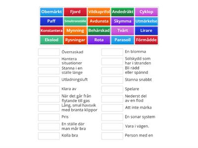 svenska ord från komplett (skapad av elev) 