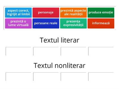 Textul literar vs. textul nonliterar