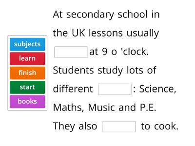 SECONDARY SCHOOLS IN THE UK