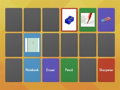 School Objects memory game