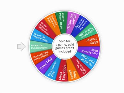 Roblox Category: Obby Random Game Wheel