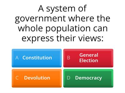 Keywords relating to Government - Quiz