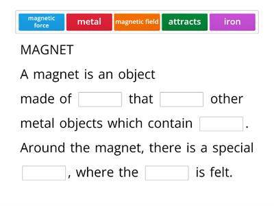 Unit 4.2 - Magnetic Force and Electric Charges (missing words)