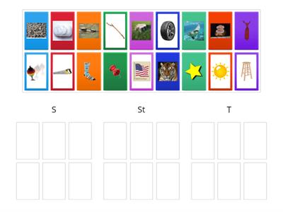 Picture Sort for S, St, and T