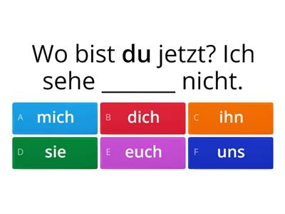 A1.2 Personalpronomen im Akkusativ