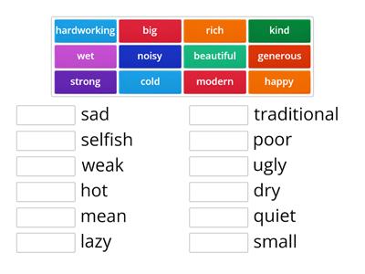 Adjectives and Their Opposites