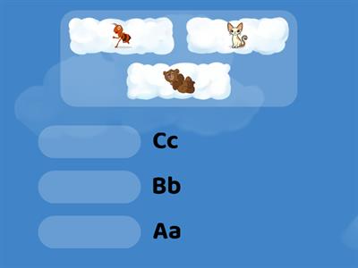 A,B,C - сопоставить буквы с картинками