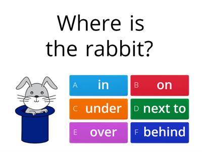  Claire Prepositions - in on under next to over