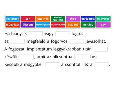 6th - Lyukas szöveg - Implantátum I.