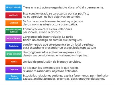 CONCEPTOS INICIALES - Sociología, empresa, tipos de conglomerados  y grupos sociales