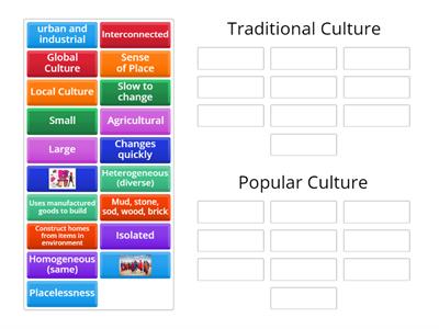 Traditional vs. Popular Cultures