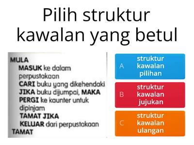 Membezakan struktur kawalan jujukan, pilihan dan ulangan melalui algoritma dengan kaedah pseudokod dan carta alir