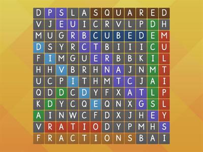 Maths terminology   Wordsearch