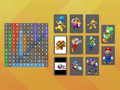 super mario characters word search