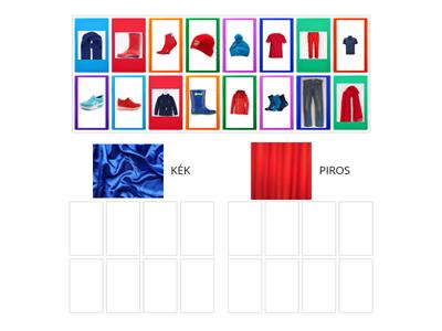 Színes ruhaneműk csoportosítása (kék/piros)
