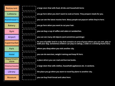 Places in the city Match game