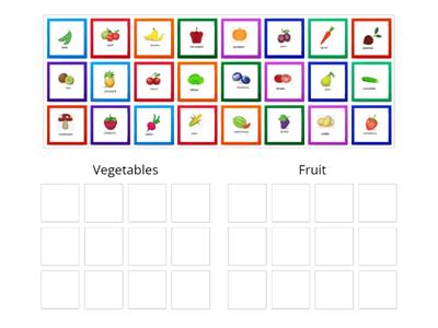 Fruit and vegetables - Group sort