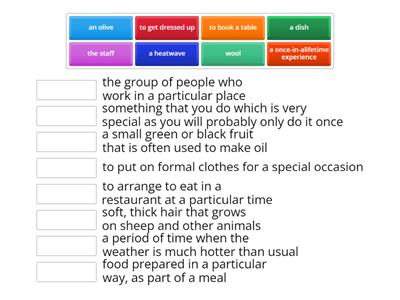 A SPECIAL RESTAURANT (VOCABULARY REVISION)