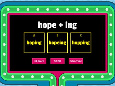 Silent E Spelling Rule with Endings