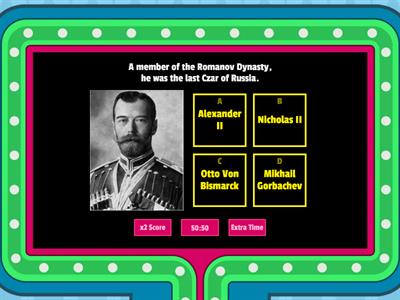 Cause of the Russian Revolution Quiz Game