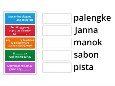 Nagagamit nang wasto ang pangngalan sa pagbibigay ng pangalan nga tao,lugar,hayop,bagay at pangyayari.