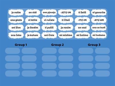 -ati/-am; -iti/-im; -jeti/-im